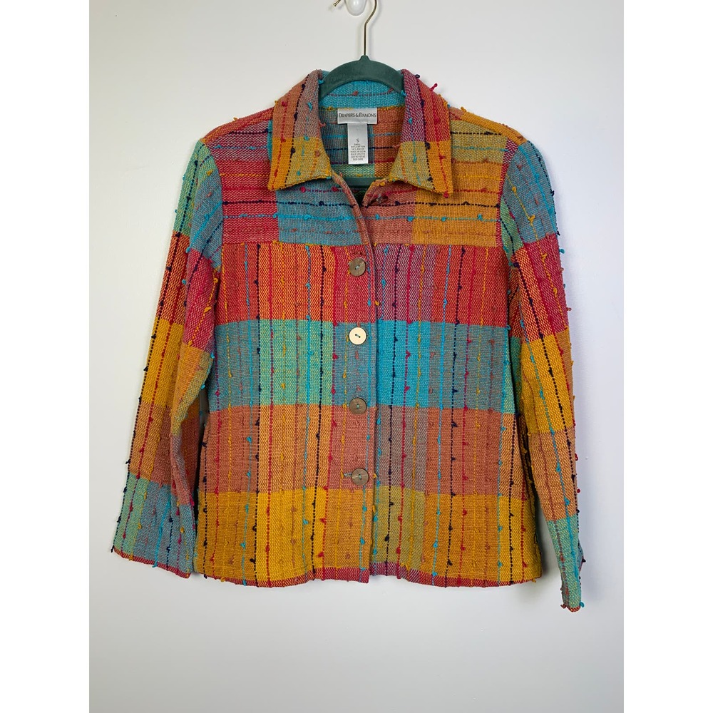 Vintage Patchwork Multicolored Coat, Size S